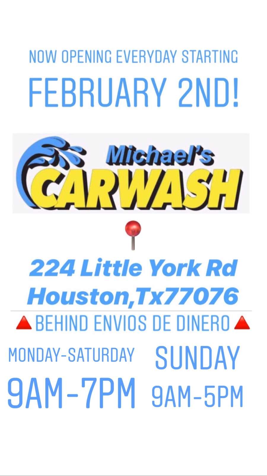 Michael’s CarWash | 224 Little York Rd, Houston, TX 77076, USA | Phone: (832) 498-0784
