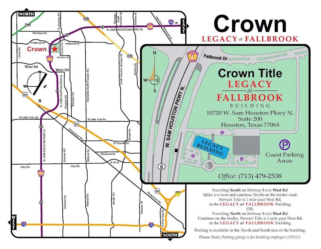 Crown Title Company of Houston | 10720 North Sam Houston Pkwy W #200, Houston, TX 77064 | Phone: (713) 479-2538