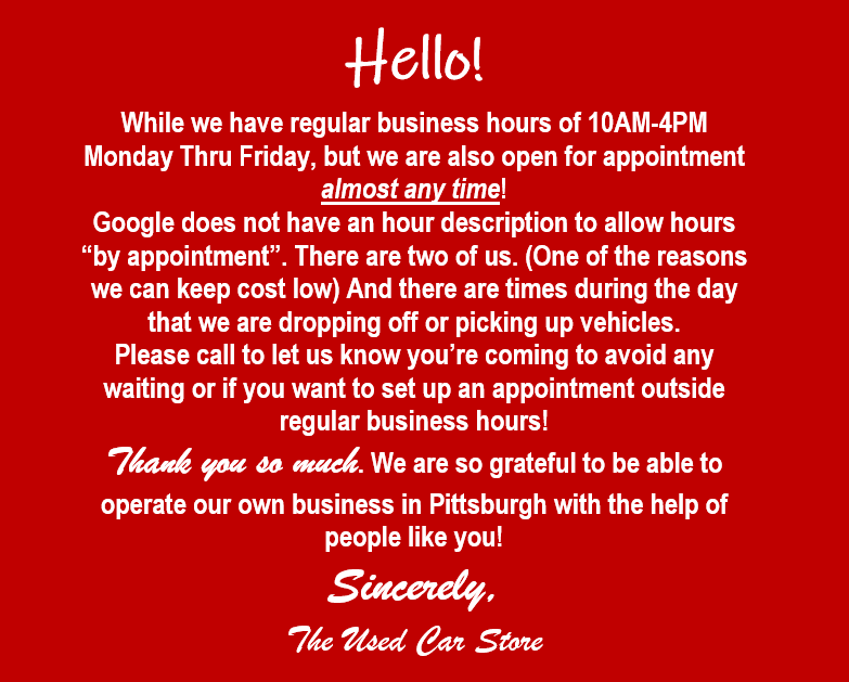 The Used Car Store | 1803 Brighton Pl, Pittsburgh, PA 15212, USA | Phone: (412) 315-7986