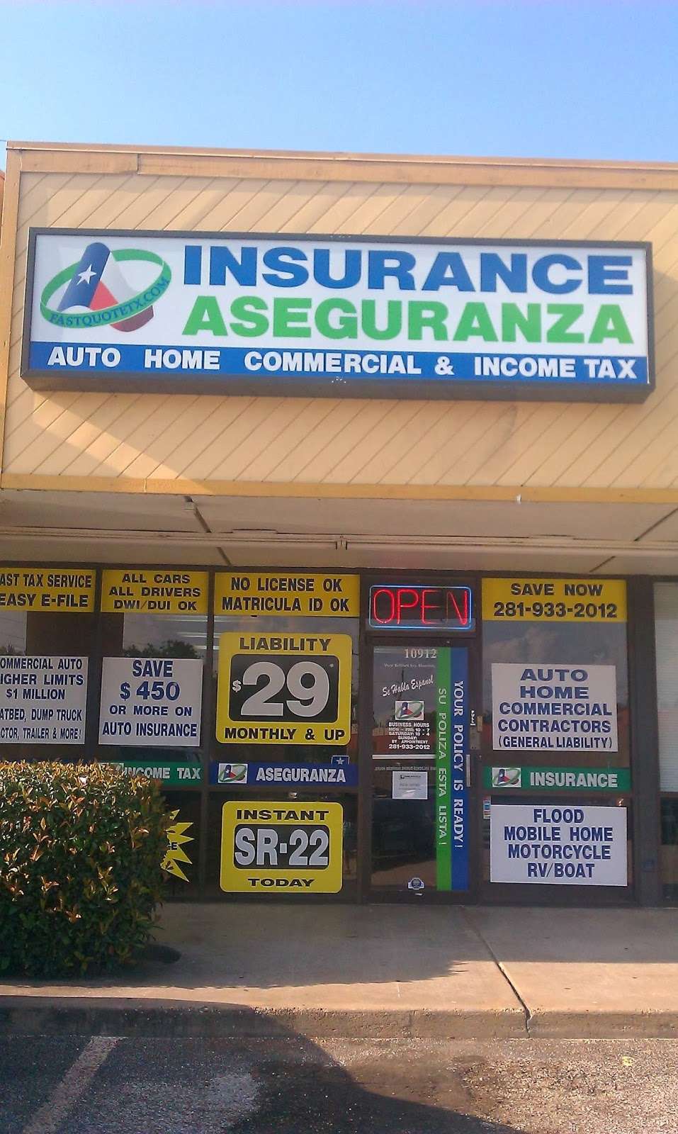 Fastquotetx.com Insurance Agency | 10912 W Bellfort Blvd, Houston, TX 77099, USA | Phone: (281) 933-2012