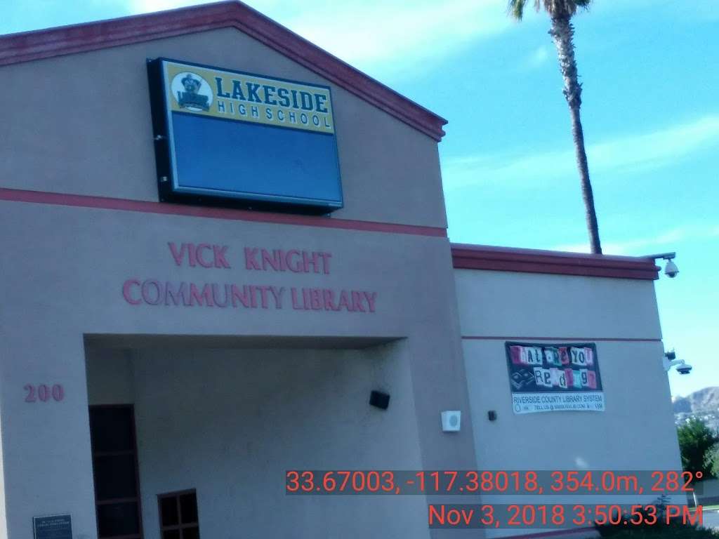 Vick Knight Community Library | Lake Elsinore, CA 92530 | Phone: (951) 678-7083