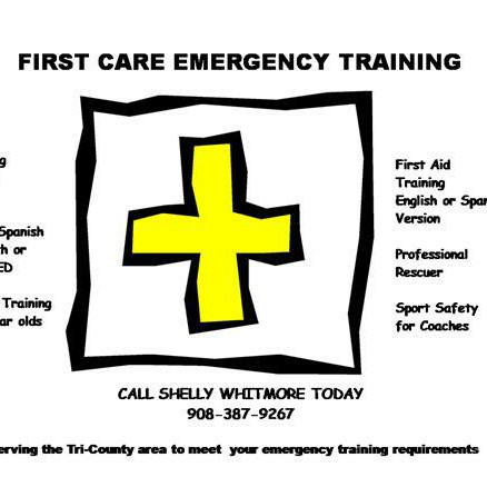 First Care Emergency Training | 9 Thatcher Ave, Stewartsville, NJ 08886, USA | Phone: (908) 387-9267
