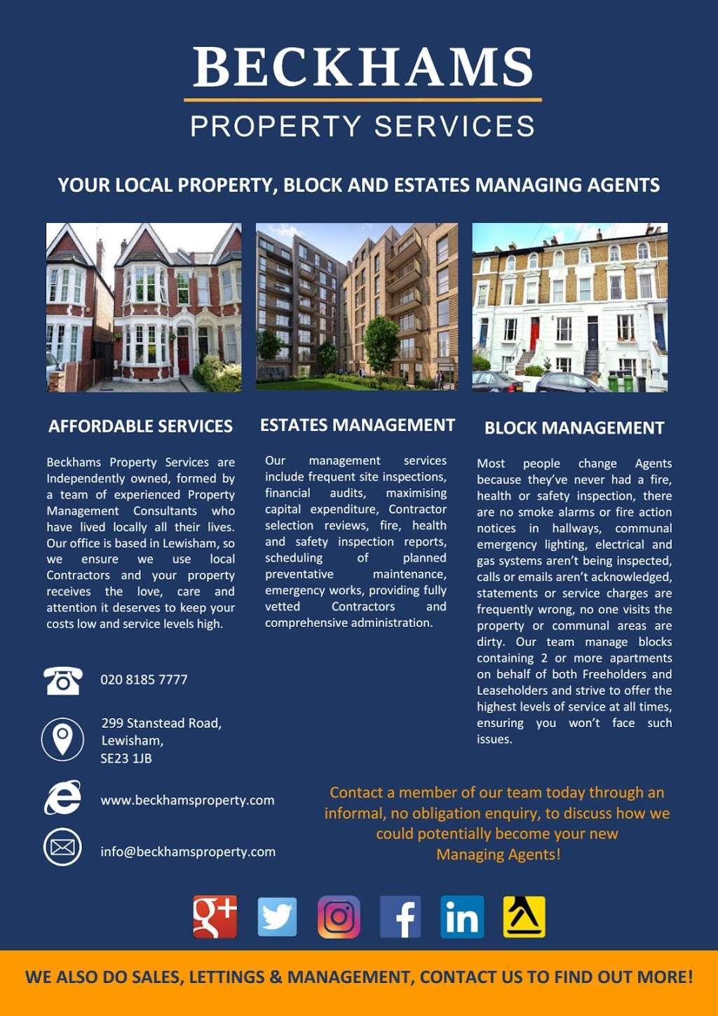 Beckhams Property Services | 299 Stanstead Rd, Forest Hill, London SE23 1JB, UK | Phone: 020 8185 7777
