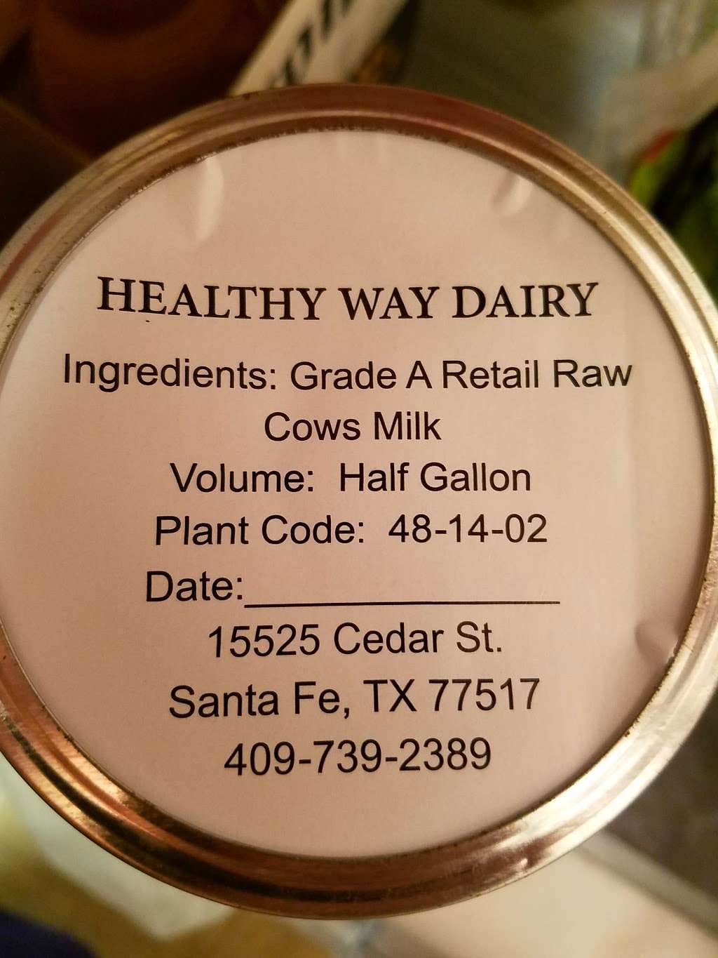 Healthy Way Dairy | 15526 Cedar St, Santa Fe, TX 77517 | Phone: (409) 739-2389