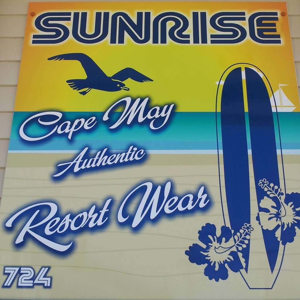 Sunrise Authentic Resortwear | 724 Beach Ave, Cape May, NJ 08204, USA | Phone: (609) 770-7304