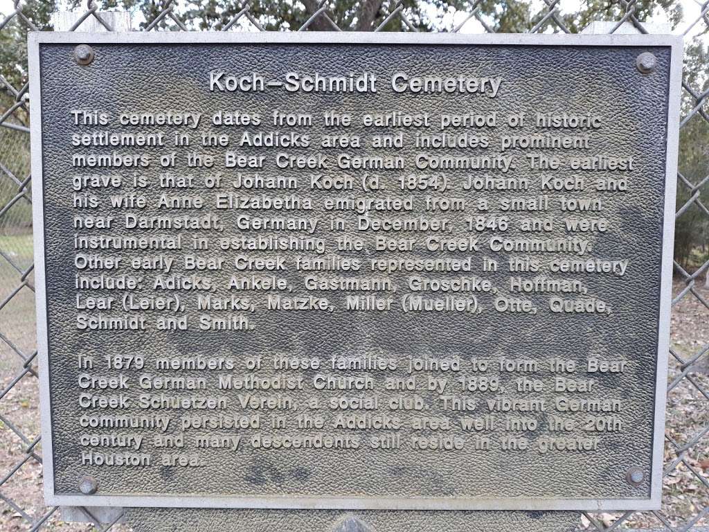 Koch-Schmidt Cemetery | Houston, TX 77084, USA