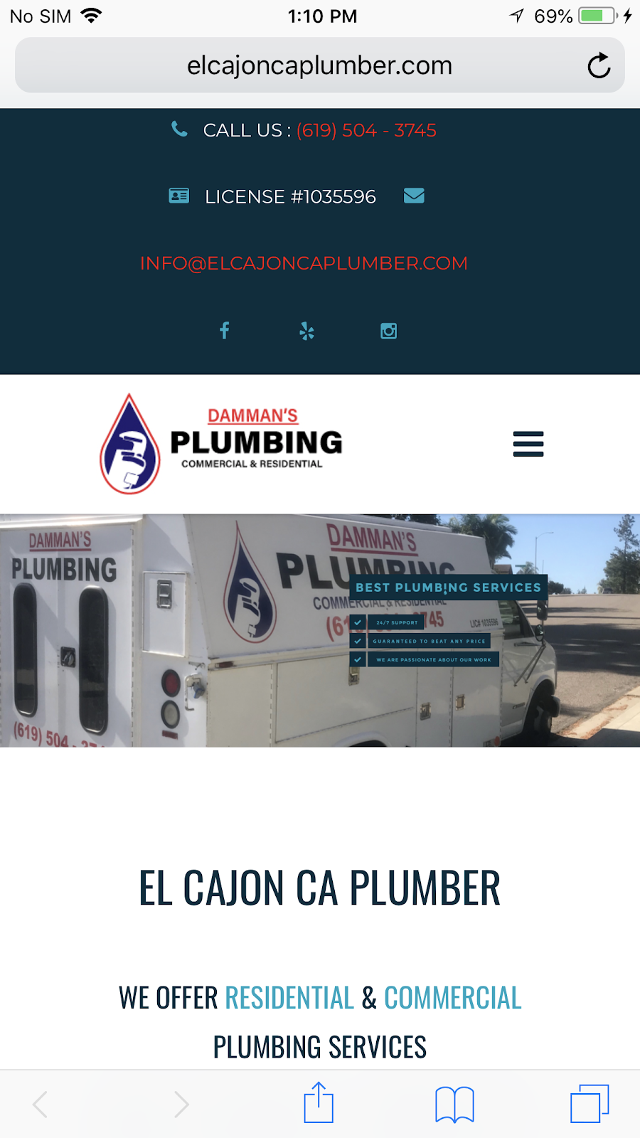 Damman’s Plumbing | 3611 Via Picante, La Mesa, CA 91941, USA | Phone: (619) 504-3745