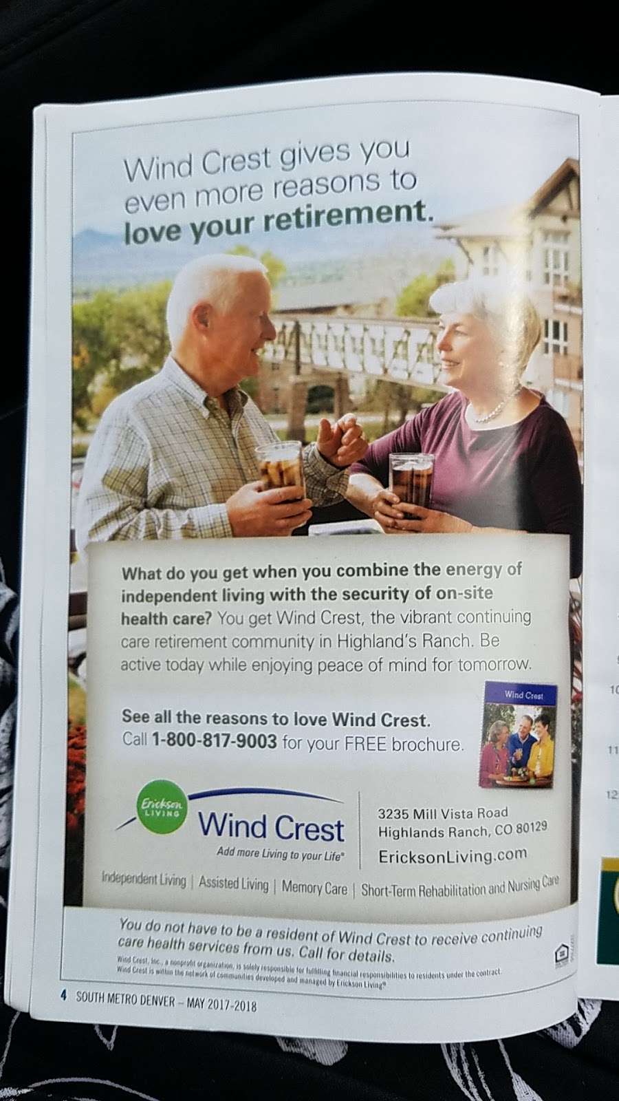 Wind Crest Retirement Community | 3235 Mill Vista Rd, Highlands Ranch, CO 80129 | Phone: (303) 798-3100