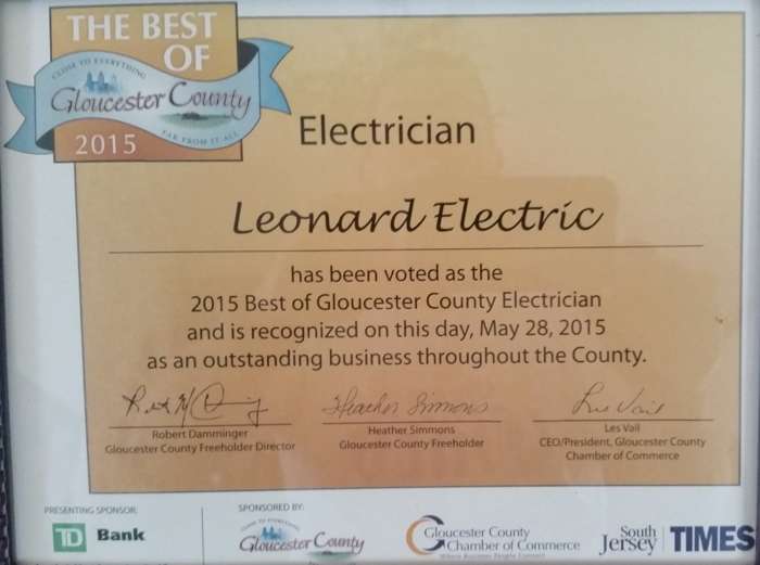 Leonard Electric | 298 Montgomery Dr, Mantua Township, NJ 08051, USA | Phone: (856) 468-1541