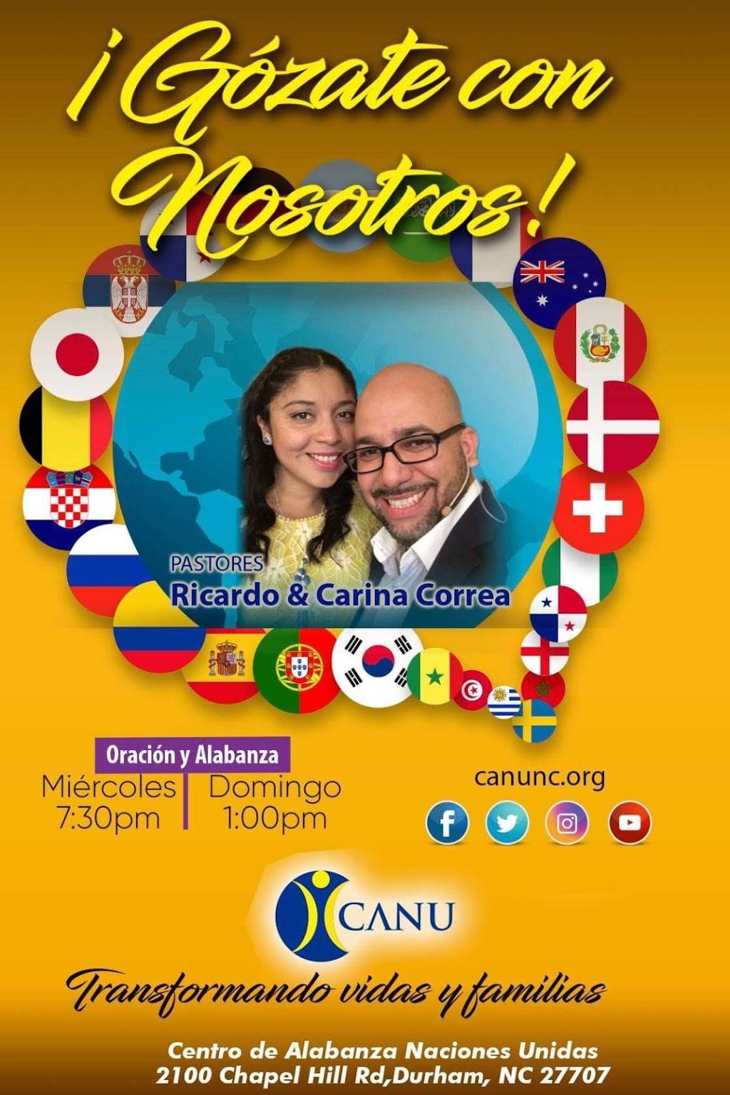 Centro de Alabanza Naciones Unidas | 2100 Chapel Hill Rd, Durham, NC 27707, USA | Phone: (910) 591-2268