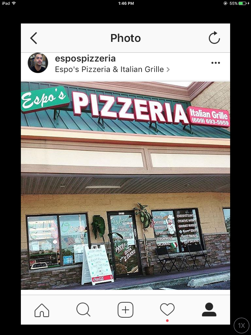 Espos Pizzeria & Italian Grille | 629 N.Main Street (Rt.9) Laurel Plaza, Lanoka Harbor, NJ 08734, USA | Phone: (609) 693-5959