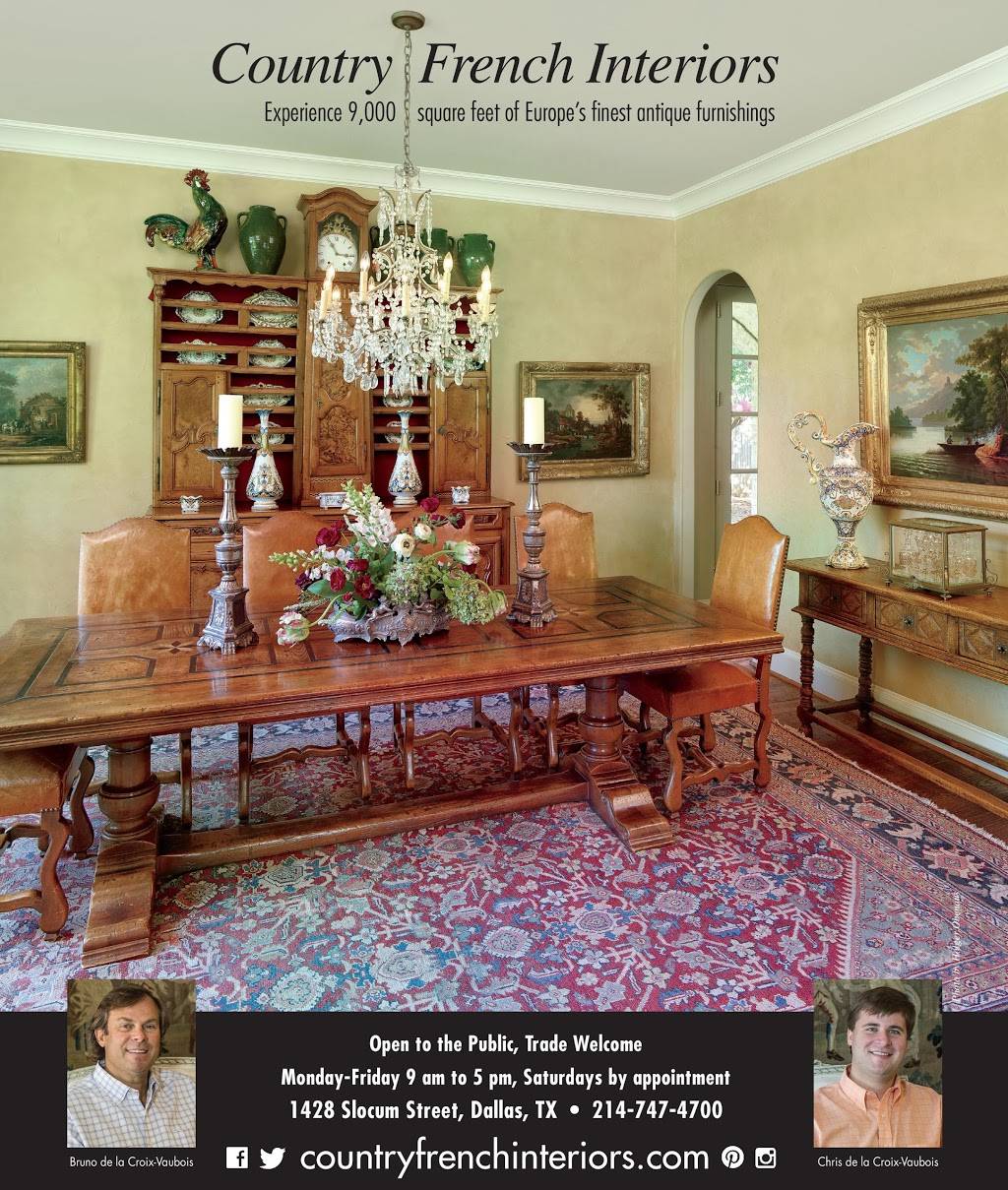 Country French Interiors | 1428 Slocum St, Dallas, TX 75207 | Phone: (214) 747-4700