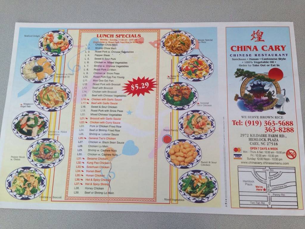 China Cary | 2972 Kildaire Farm Rd, Cary, NC 27518, USA | Phone: (919) 363-5688 China Cary | 2972 Kildaire Farm Rd, Cary, NC 27518, USA | Phone: (919) 363-5688