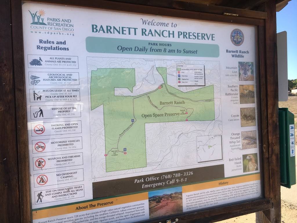 Barnett Ranch Preserve | Deviney Lane at, San Vicente Rd, Ramona, CA 92065 | Phone: (760) 788-3326