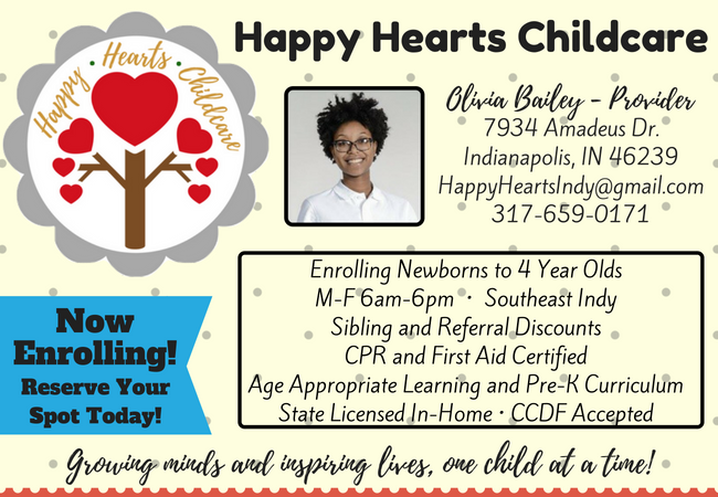 Happy Hearts Childcare | 7934 Amadeus Dr, Indianapolis, IN 46239 | Phone: (317) 659-0171