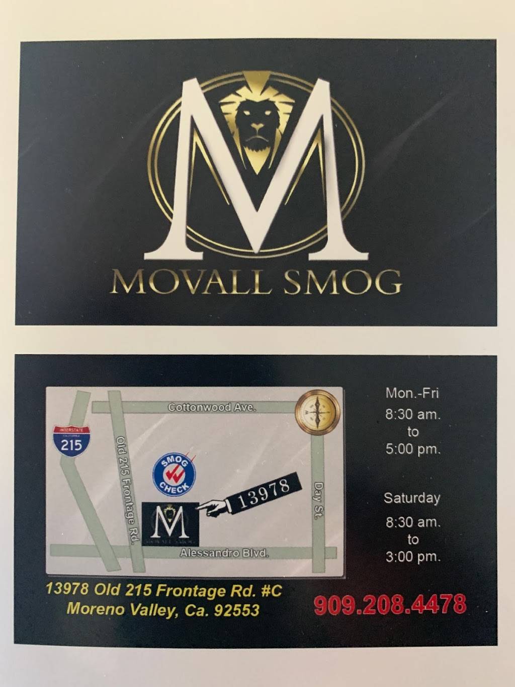Movall Smog | 13978 Old 215 Frontage Rd #C, Moreno Valley, CA 92553, USA | Phone: (951) 208-4478