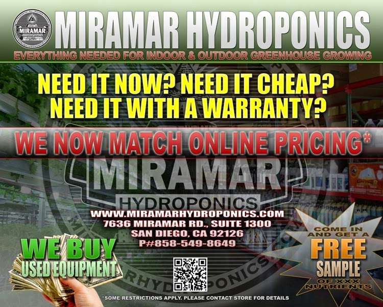 Miramar Hydroponics | 2412, 7570 Trade St, San Diego, CA 92121, USA | Phone: (858) 549-8649