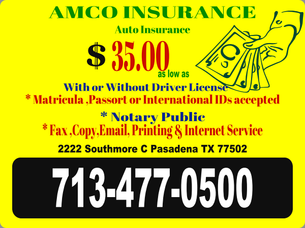 Amco Auto Insurance | 2222 Southmore Ave, Pasadena, TX 77502 | Phone: (713) 477-0500