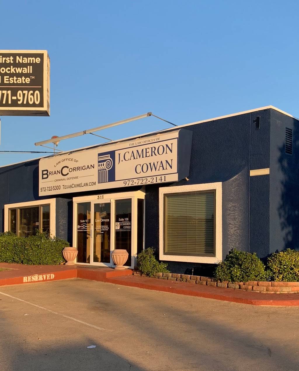 The Law Offices of J. Cameron Cowan | 311 I-30 Frontage Rd #100, Rockwall, TX 75087, USA | Phone: (972) 382-7011