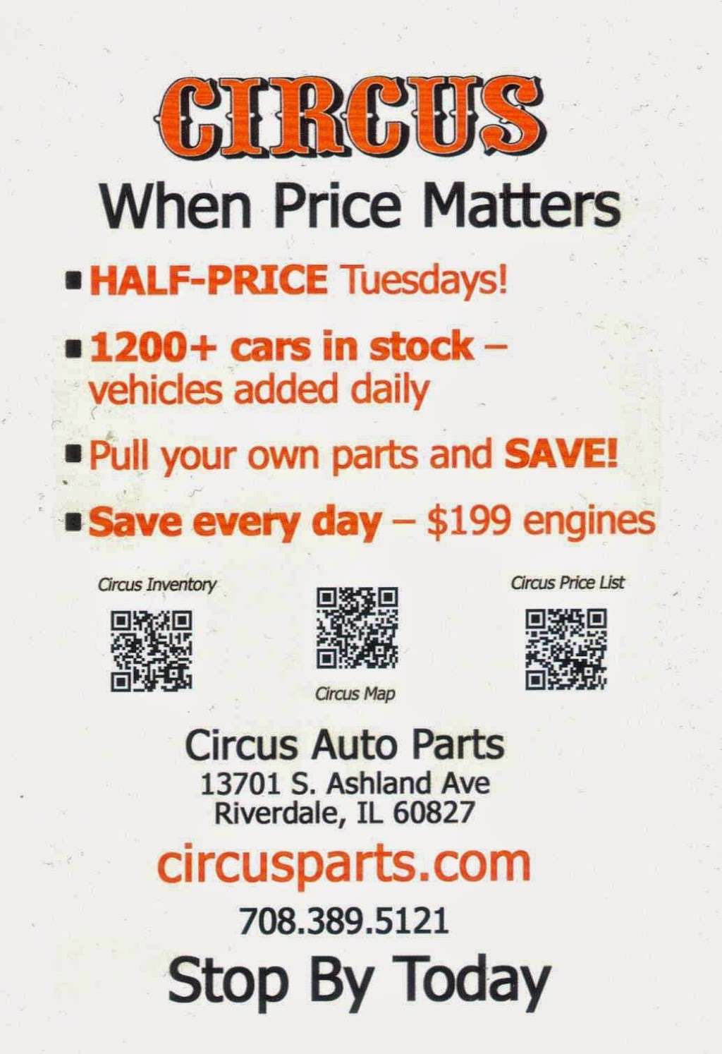 Circus Auto Parts Inc | 13701 S Ashland Ave, Riverdale, IL 60827, USA | Phone: (708) 389-5121