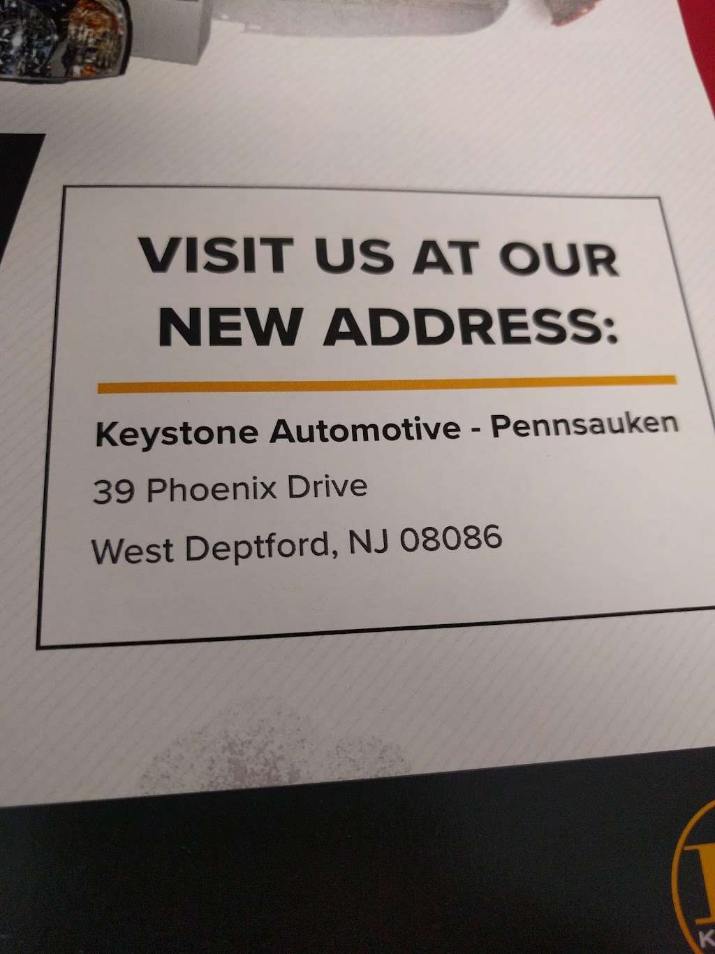 Keystone Automotive - West Deptford | 39 Phoenix Dr, West Deptford, NJ 08086, USA | Phone: (800) 223-0171