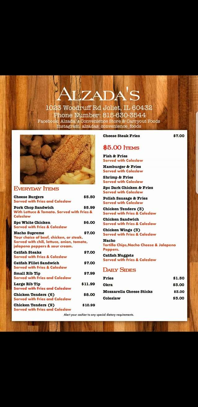 ALZADAS Convenient & Carryout Foods | 1023 Woodruff Rd, Joliet, IL 60432, USA | Phone: (815) 630-3544