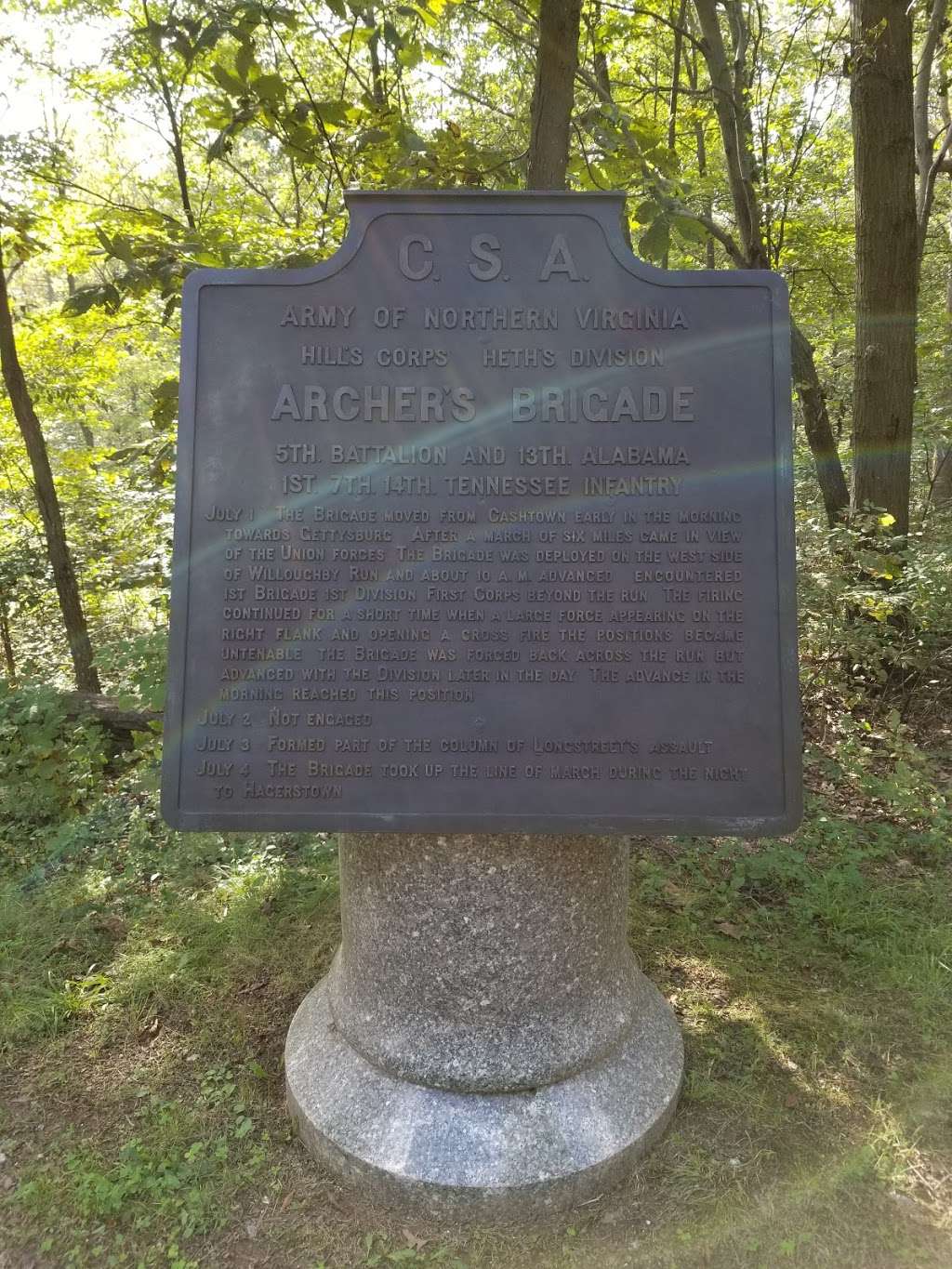 Archers Brigade Marker | 17325, Gettysburg, PA 17325, USA