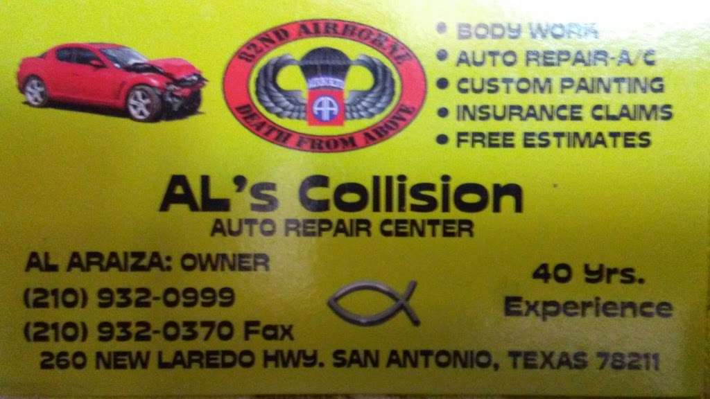 Als Collision | 260 New Laredo Hwy, San Antonio, TX 78211, USA | Phone: (210) 932-0999