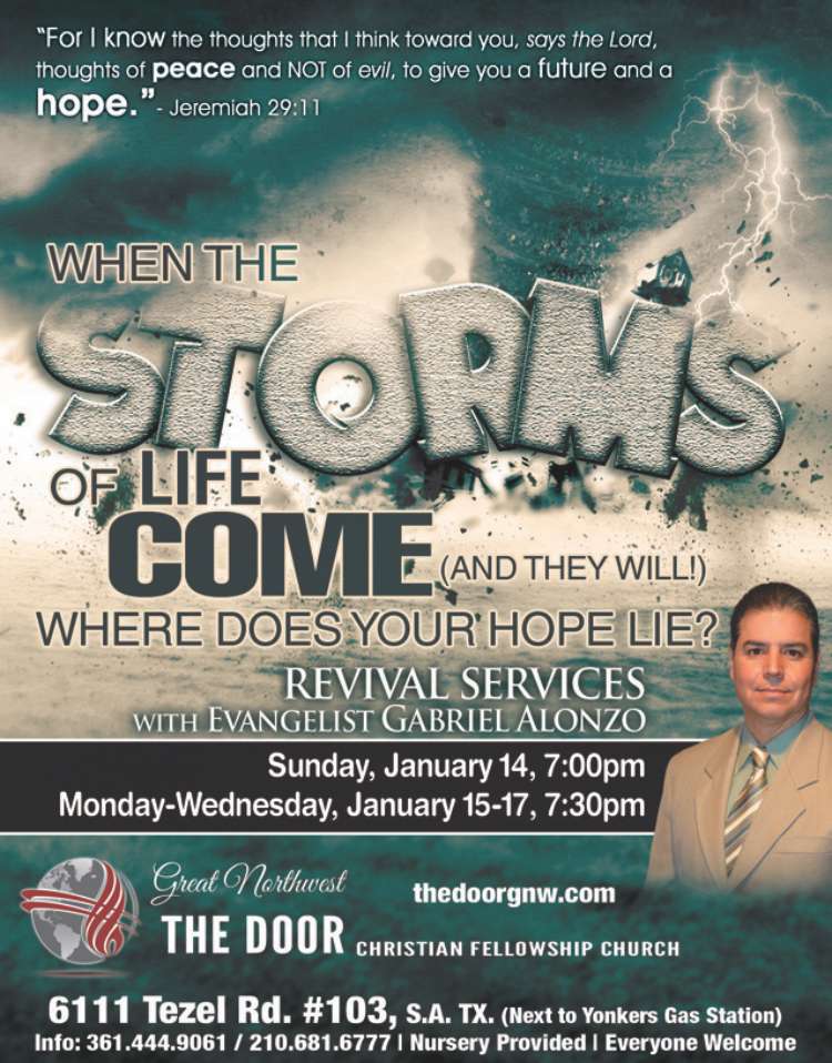 The Door Christian Fellowship Great Northwest | 6111 Tezel Rd #103, San Antonio, TX 78250, USA | Phone: (210) 681-6777