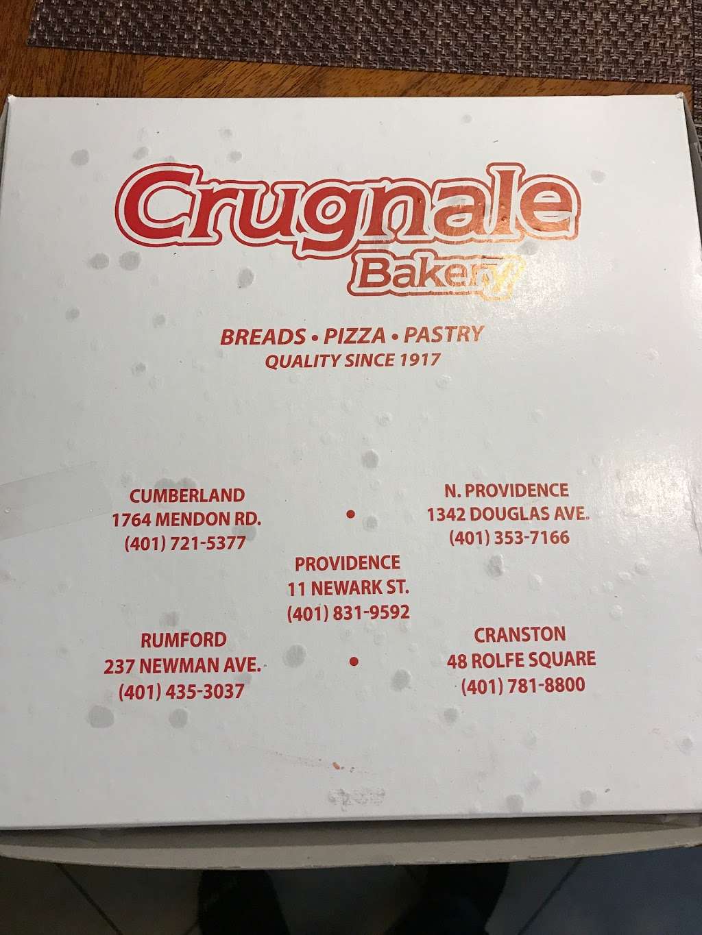 Crugnale Bakery | 237 Newman Ave, Rumford, RI 02916, USA | Phone: (401) 435-3037