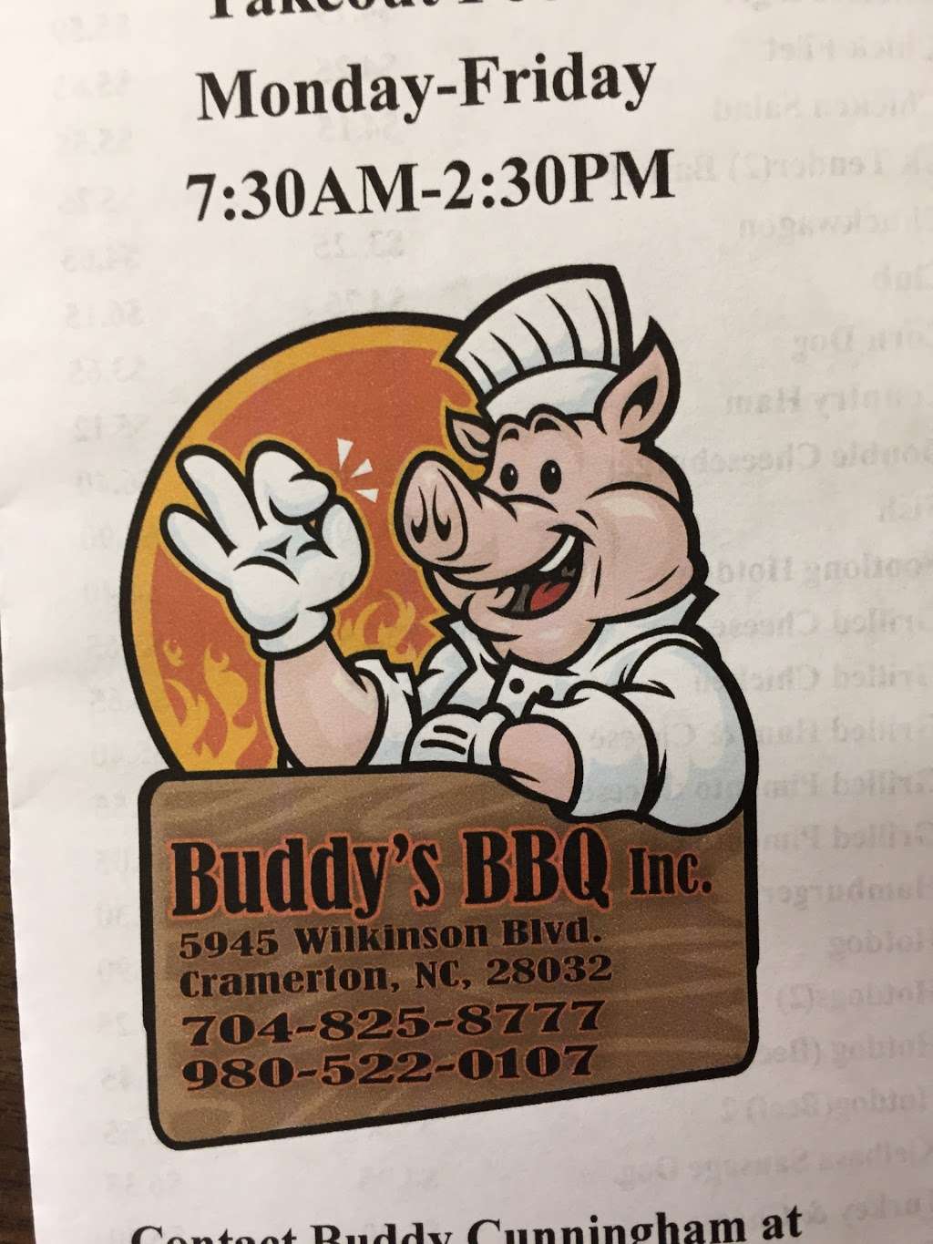 Buddys Original BBQ & Catering | 5945 Wilkinson Blvd, Belmont, NC 28012, USA | Phone: (704) 825-8777