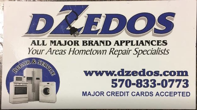 Dzedos Appliance Repair | 568 Pond Rd, Mehoopany, PA 18629, USA | Phone: (570) 833-0773