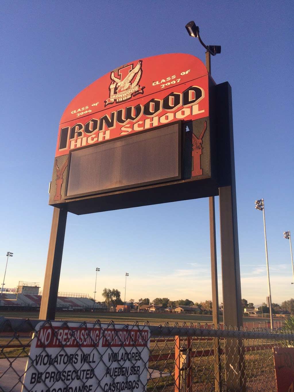 Ironwood High School | 6051 W Sweetwater Ave, Glendale, AZ 85304 | Phone: (623) 486-6400