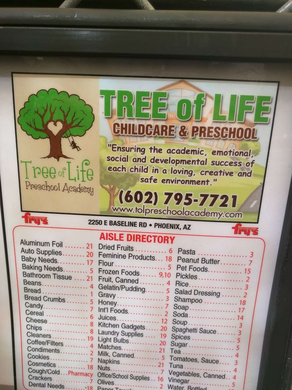 Tree of Life Preschool Academy | 7050 South 24th Street NCC, Phoenix, AZ 85042, USA | Phone: (602) 795-7721