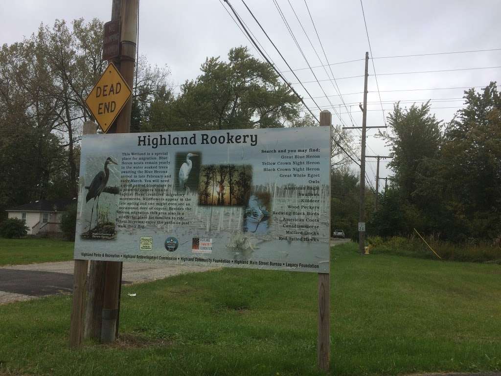 Highlands Heron Rookery | 41°3336. 87°2628, 3, W 7th Ave, Highland, IN 46402