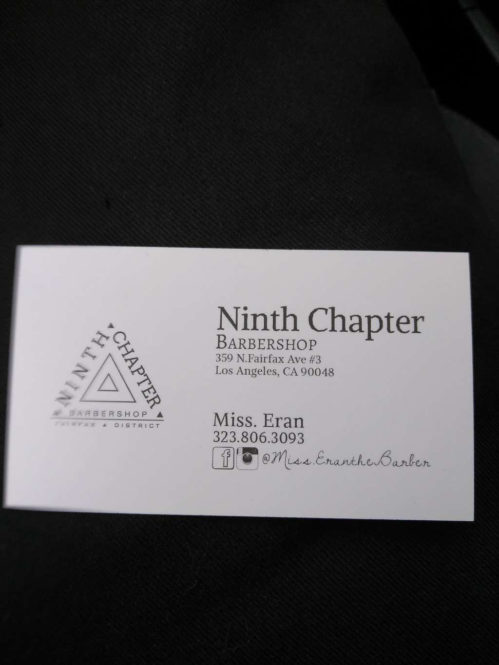 Ninth Chapter Barbershop | 332 N Fairfax Ave, Los Angeles, CA 90048, USA | Phone: (323) 592-3375