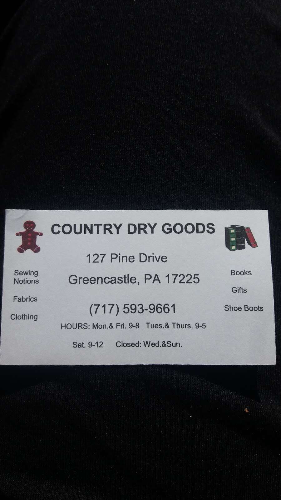 Country Dry Goods | 127 Pine Dr, Greencastle, PA 17225, USA | Phone: (717) 593-9661