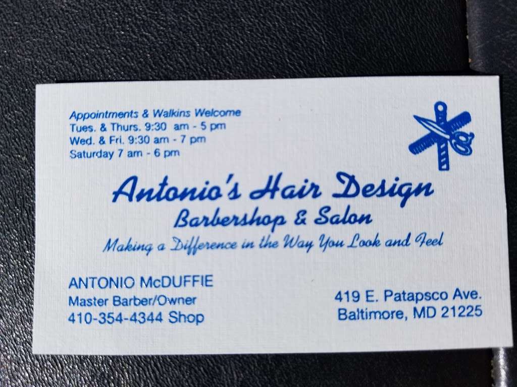 Antonios Hair Design | 419 E Patapsco Ave # 1, Baltimore, MD 21225, USA | Phone: (410) 354-4344