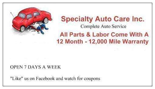 Specialty Auto Care Inc | 1136 Plainfield Rd, Joliet, IL 60435, USA | Phone: (815) 714-2254