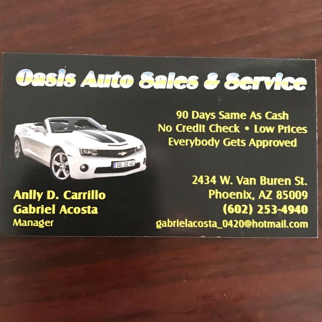 Oasis Auto Sales & Service | 2434 W Van Buren St, Phoenix, AZ 85009, USA | Phone: (602) 253-4940