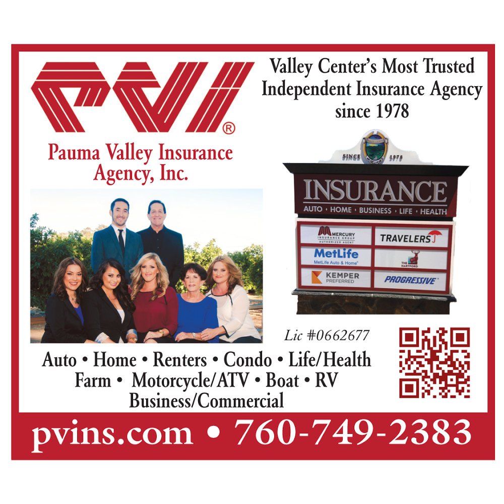 Pauma/Valley Insurance Agency, Inc. | 27357 Valley Center Rd, Valley Center, CA 92082, USA | Phone: (760) 749-2383