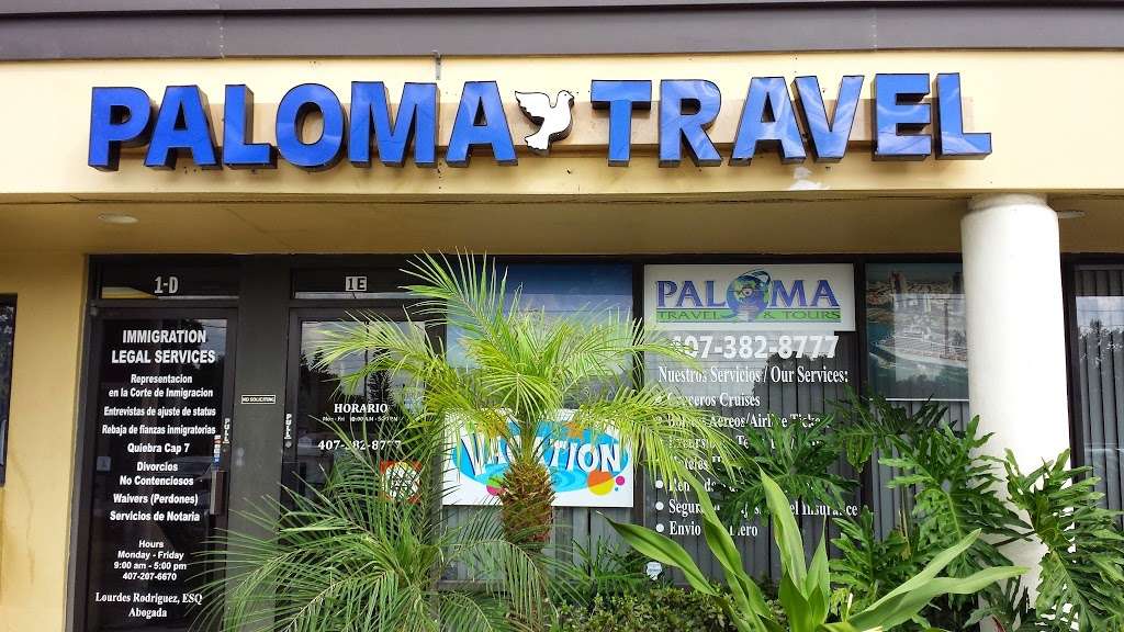 Paloma Travel | 5425 S Semoran Blvd, Orlando, FL 32822, USA | Phone: (407) 382-8777