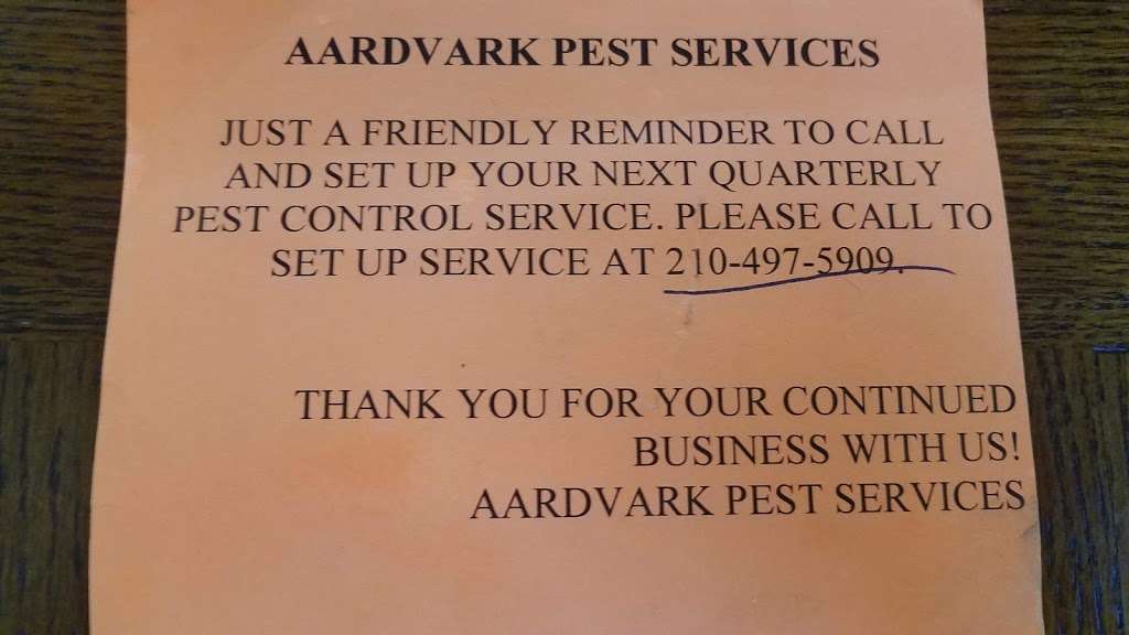 Aardvark Pest Services | 13127 Lookout Way, San Antonio, TX 78233, USA | Phone: (210) 497-5909