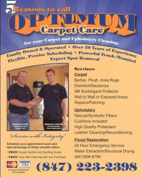 Optimum Carpet Care | 2649, 888 E Belvidere Rd suite 316, Grayslake, IL 60030, USA | Phone: (847) 223-2398