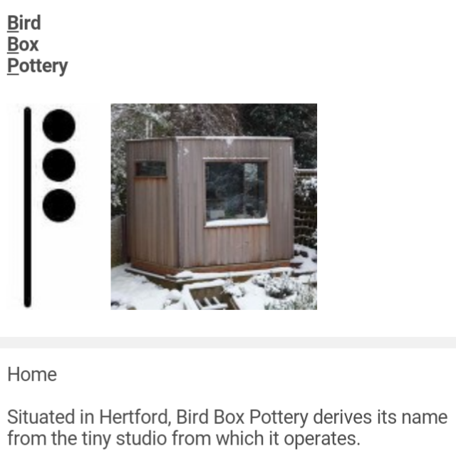 Birdbox Pottery | 28 N Rd Ave, Hertford SG14 2BT, UK | Phone: 07971 575907