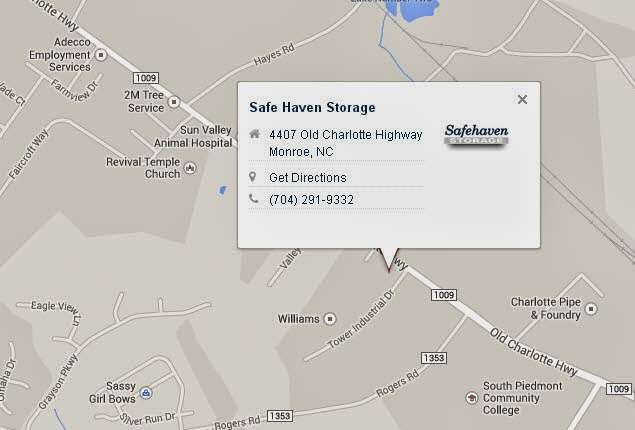 Safehaven Storage | 4407 Old Charlotte Hwy, Monroe, NC 28110, USA | Phone: (704) 291-9332