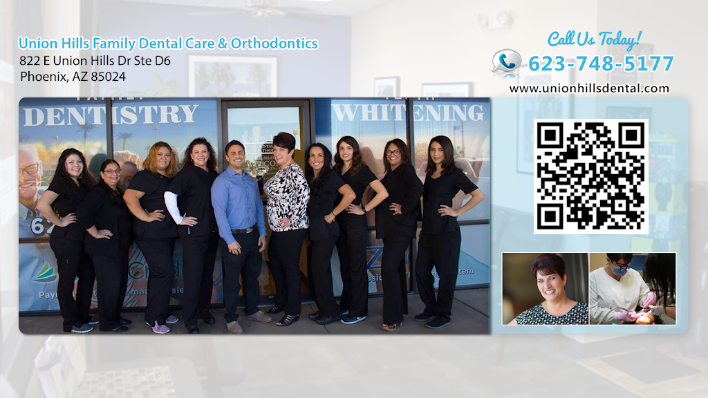 Union Hills Family Dental Care & Orthodontics | 822 E Union Hills Dr Ste D6, Phoenix, AZ 85024, USA | Phone: (623) 748-5177