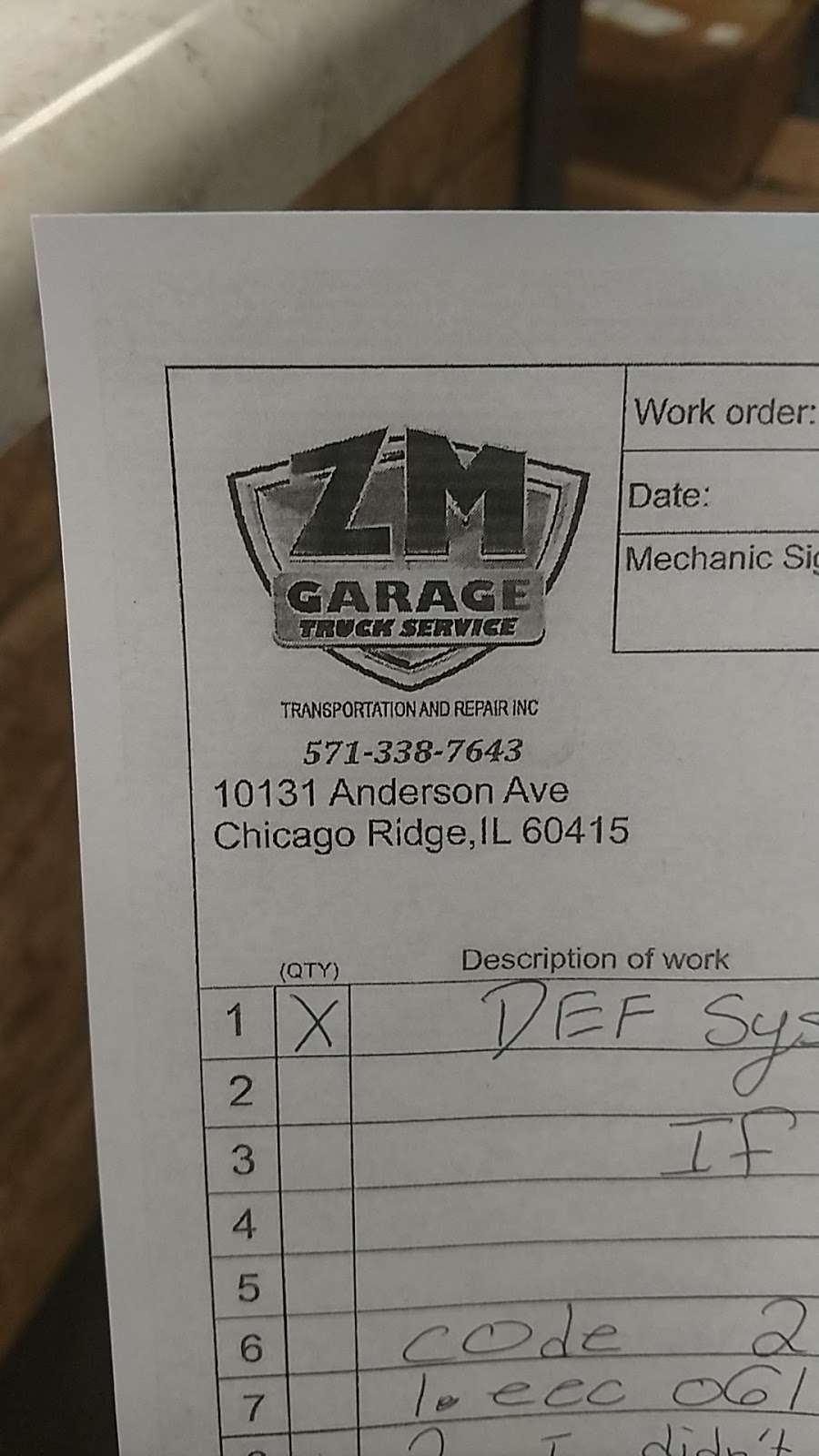 ZM TRANSPORTATION and Repair | 10131 Andersen Ave, Chicago Ridge, IL 60415, USA | Phone: (708) 634-2354