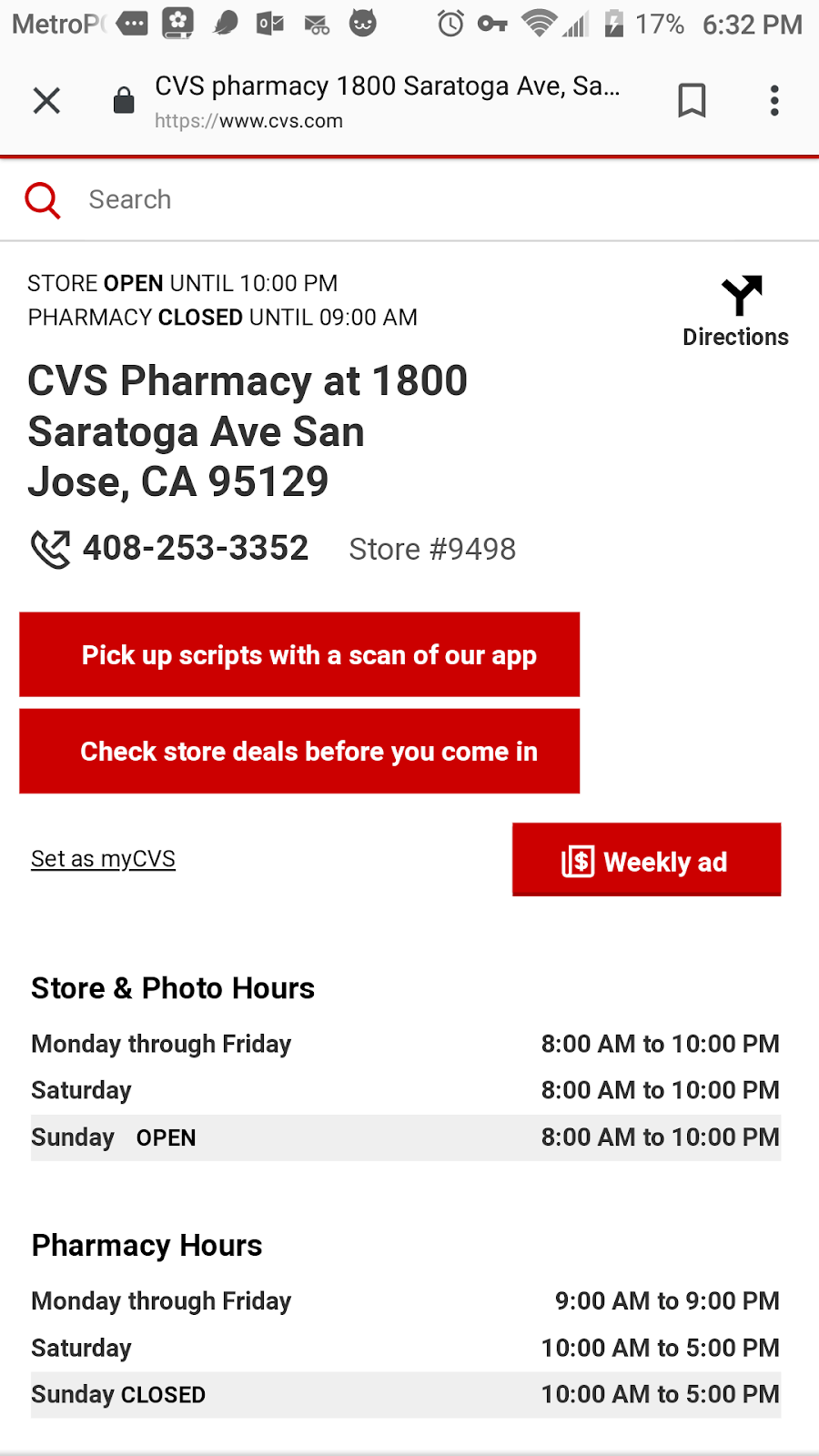 CVS Pharmacy | 1800 Saratoga Ave, San Jose, CA 95129, USA | Phone: (408) 253-3352