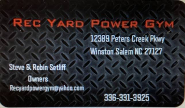 Rec Yard Power Gym | 12389 N NC, NC-150, Winston-Salem, NC 27127, USA | Phone: (336) 331-3925